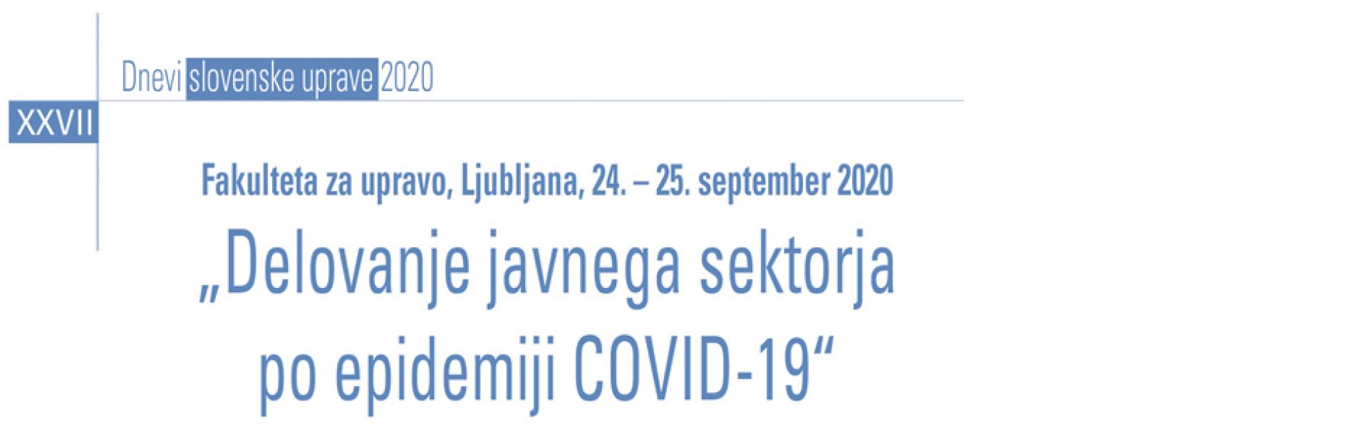 XXVII. Dnevi slovenske uprave (24. in 25. 9. 2020)